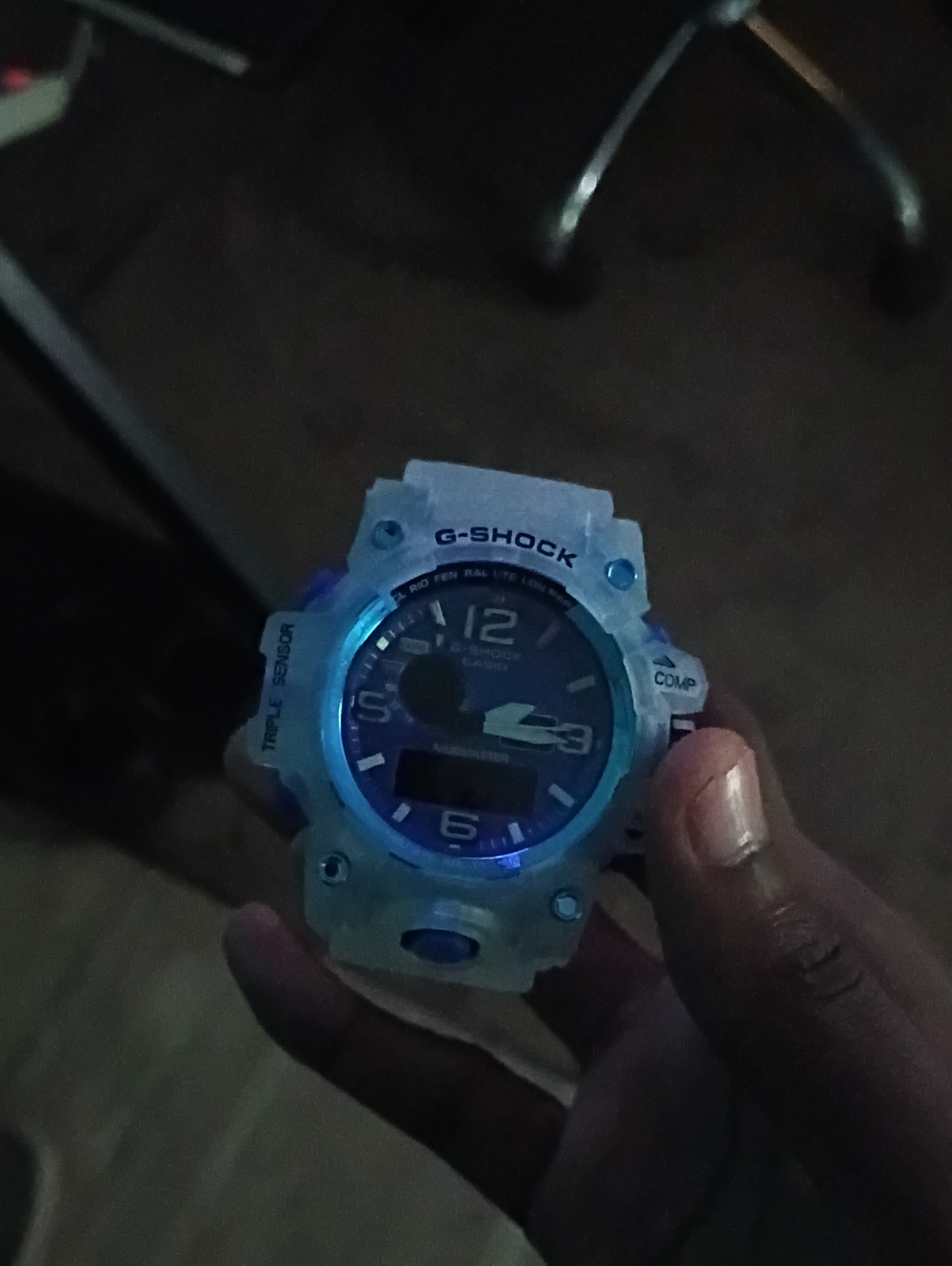 Blue Dial Clear Case Sport Watch